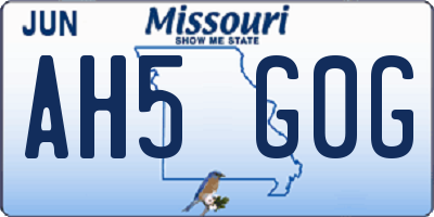 MO license plate AH5G0G
