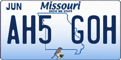 MO license plate AH5G0H