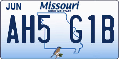 MO license plate AH5G1B