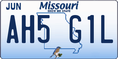 MO license plate AH5G1L