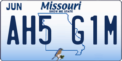 MO license plate AH5G1M