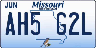 MO license plate AH5G2L