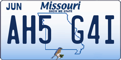 MO license plate AH5G4I