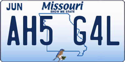 MO license plate AH5G4L