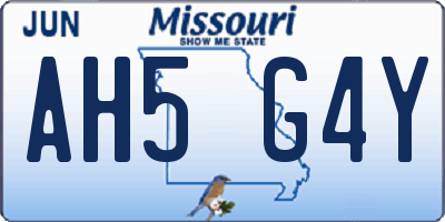 MO license plate AH5G4Y