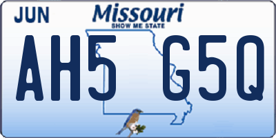 MO license plate AH5G5Q