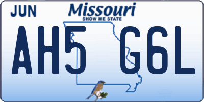 MO license plate AH5G6L