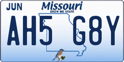 MO license plate AH5G8Y