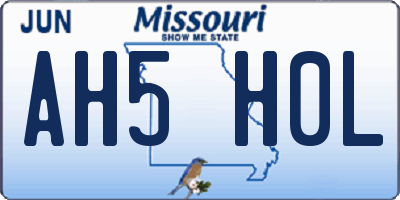 MO license plate AH5H0L