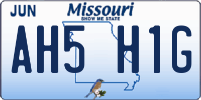 MO license plate AH5H1G
