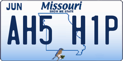 MO license plate AH5H1P