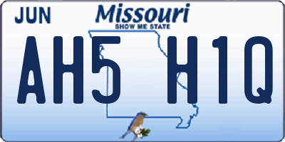 MO license plate AH5H1Q