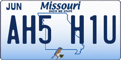 MO license plate AH5H1U