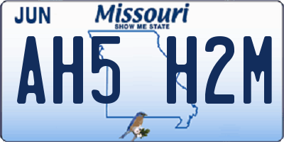 MO license plate AH5H2M