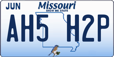 MO license plate AH5H2P