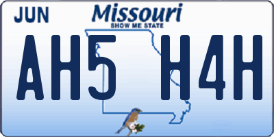 MO license plate AH5H4H