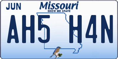 MO license plate AH5H4N