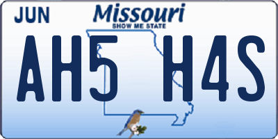 MO license plate AH5H4S