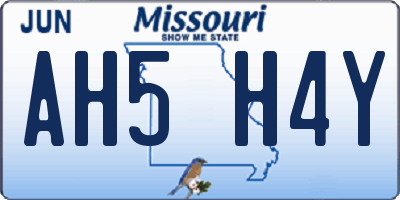MO license plate AH5H4Y