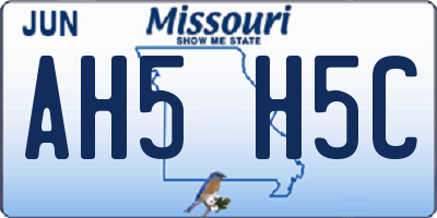 MO license plate AH5H5C