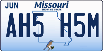 MO license plate AH5H5M