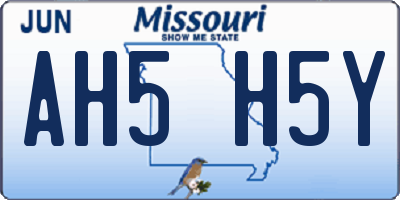 MO license plate AH5H5Y