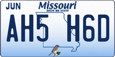 MO license plate AH5H6D