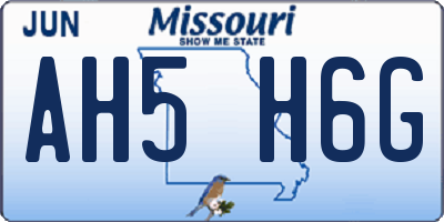 MO license plate AH5H6G