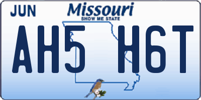 MO license plate AH5H6T