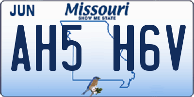 MO license plate AH5H6V