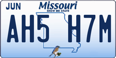 MO license plate AH5H7M