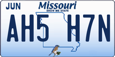 MO license plate AH5H7N