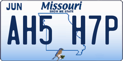 MO license plate AH5H7P