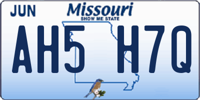 MO license plate AH5H7Q