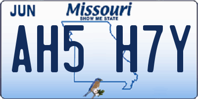 MO license plate AH5H7Y
