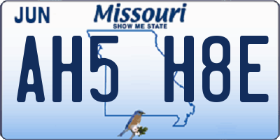 MO license plate AH5H8E