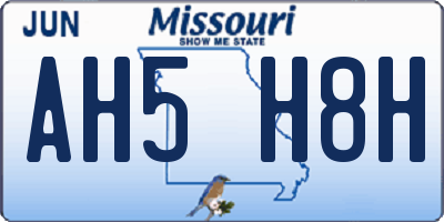 MO license plate AH5H8H