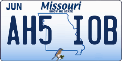 MO license plate AH5I0B