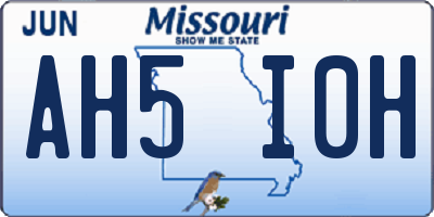 MO license plate AH5I0H