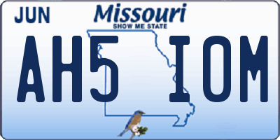 MO license plate AH5I0M