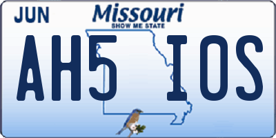 MO license plate AH5I0S