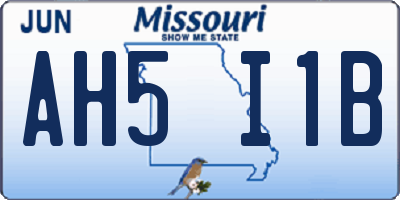 MO license plate AH5I1B