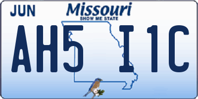 MO license plate AH5I1C