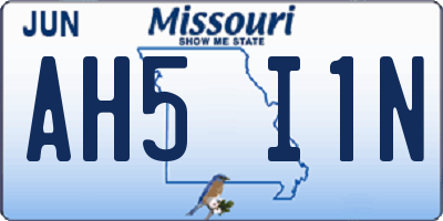 MO license plate AH5I1N