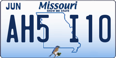 MO license plate AH5I1O