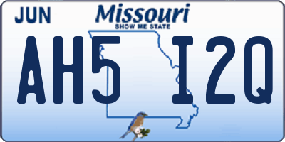 MO license plate AH5I2Q