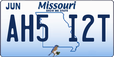 MO license plate AH5I2T