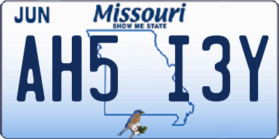 MO license plate AH5I3Y