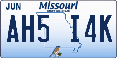 MO license plate AH5I4K