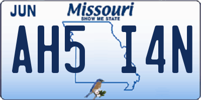 MO license plate AH5I4N